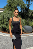 Clark Kare Yaka İşleme Detay Abiye 9367 SİYAH