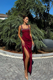 Clark Kare Yaka İşleme Detay Abiye 9367 BORDO
