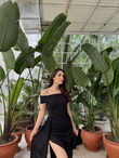 Dale Kuyruk Detay Simli Abiye 582418 SİYAH