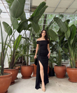 Dale Kuyruk Detay Simli Abiye 582418 SİYAH