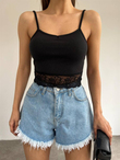 Dantelli Crop 10434 SİYAH