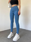 Dar Paça Yüksek Bel Jean Pantolon 510935 MAVİ