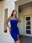 Darell Otriş Detay Elbise 582408 SAKS MAVİSİ