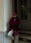 Dean Kürklü Biker Ceket 20037 BORDO