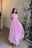 Deniz Poplin Kumaş Kolsuz Midi Elbise 8456