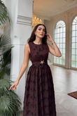 Deniz Poplin Kumaş Kolsuz Midi Elbise 8456