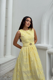 Deniz Poplin Kumaş Kolsuz Midi Elbise 8456