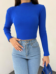 Dik Yaka Kaşkorse Crop 1206 SAKS MAVİSİ