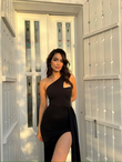 Diva Kuyruklu Yırtmaçlı Abiye 582475  SİYAH