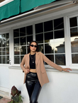 Dökümlü Slim Fit Kruvaze Blazer Ceket 3236 TABA