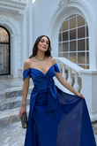 Ela Kayık Yaka Tasarım Abiye 1029