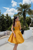 Elçin Balon Etek Askı Kurdele Mini  Elbise 1004