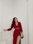 Eledora Işıltılı Abiye 583097 BORDO