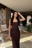 Elinda Askılı Sırt Bağcık Detay Midi Elbise 221813