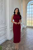 Esla Toka Detay Midi Elbise 5053
