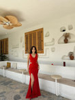 Felix Yırtmaç Detay Abiye 581706 KIRMIZI A6X