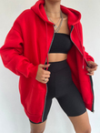 Fermuarlı Uzun Sweat 0514 KIRMIZI