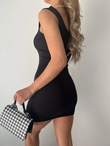 Fitilli Mini Elbise SİYAH