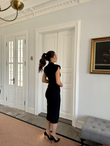 Garcia Yarım Boğazlı Drape Detaylı Kolsuz Elbise 45782 SİYAH