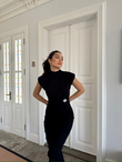 Garcia Yarım Boğazlı Drape Detaylı Kolsuz Elbise 45782 SİYAH