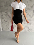 Garnili Korse Elbise 3785 SİYAH