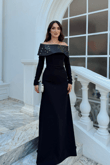 Göğüs Taş İşleme Madonna Yaka Abiye 1149
