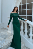 Göğüs Taş İşleme Madonna Yaka Abiye 1149