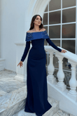 Göğüs Taş İşleme Madonna Yaka Abiye 1149