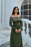 Göğüs Taş İşleme Madonna Yaka Abiye 1149