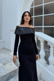 Göğüs Taş İşleme Madonna Yaka Abiye 1149
