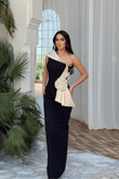 Gül Aksesuar Detay  Tek Omuz Abiye 1126