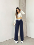 Harrison Bel Lastik Detay Pantolon  6823 LACİVERT