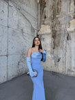 Helen Kol Detay Tasarım Abiye 45616 BEBE MAVİSİ