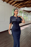 Helin Pelerin Detay Straplez Abiye 1204