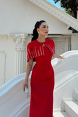 Helin Pelerin Detay Straplez Abiye 1204