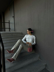Hilly Fitilli Triko Crop 56687 BEYAZ