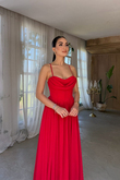 İlke İp Askılı Degaje Yaka Şifon Abiye 2003