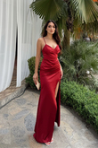 İp Askı Saten V Yaka Abiye 0101