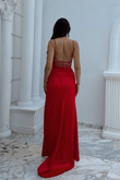 İp Askı Saten V Yaka Abiye 0101