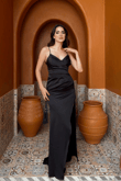 İp Askı Saten V Yaka Abiye 0101