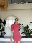 Joanne Karpuz Kol Mini Elbise 582540  GÜL RENGİ