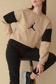 Jordan Baskı Sweat KAHVERENGİ