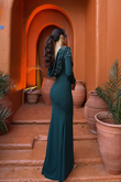 Kayla Omuz Vatkalı Tasarım Abiye 583073 ZÜMRÜT