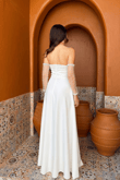 Kolları Tül Detay Straplez Taşlı Abiye 307