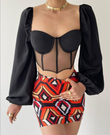 Korse Detay Tüllü Crop 4128