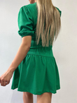 Kruvaze Gofre Elbise 2881 YEŞİL