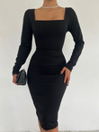 Lara Midi Boy Kalem Elbise 581864 SİYAH