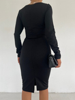 Lara Midi Boy Kalem Elbise 581864 SİYAH