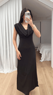 Lenal Degaje Yaka Midi Elbise 4542