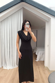 Lenal Degaje Yaka Midi Elbise 4542